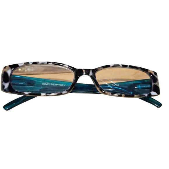 Reading Glasses Frame Jones New York Women's Rectangular +1.50 Tortoise & Teal - Picture 2 of 9
